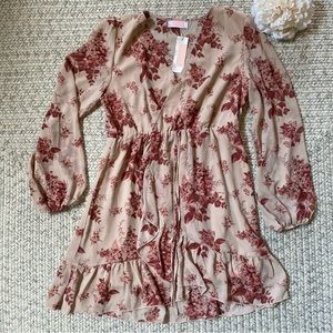 C+D+M Blush Long Sleeve Floral Print
Dress SzL